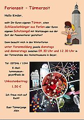 Ferienzeit-Türmerzeit: Bastelangebot immer dienstags und donnerstags in den Winterferien um 9.30 Uhr