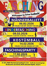Faschingsveranstaltungen in Geyer 2026