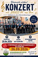 Konzert mit BRASS 94 zum Sonntagsimbiss an der Schanzenbaude am 28.06.26 ab 13 Uhr