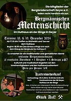 Bergmännische Mettenschicht im Huthaus am 18./19.12.24