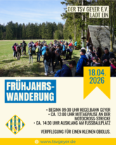 Frühlingswanderung mit dem TSV Geyer am 18.4.26 ab 9.30 Uhr